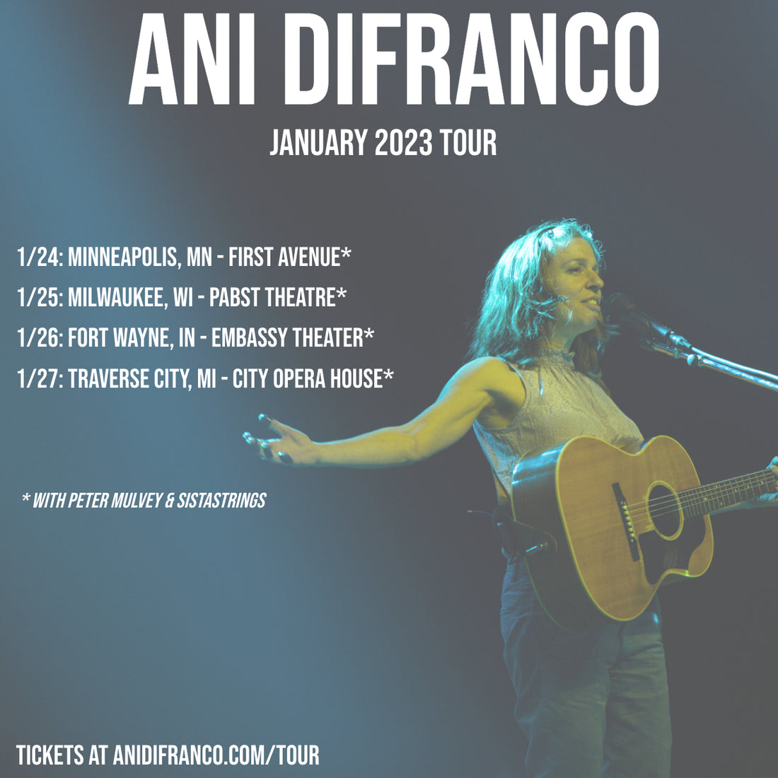 Ani DiFranco announces January 2023 Tour