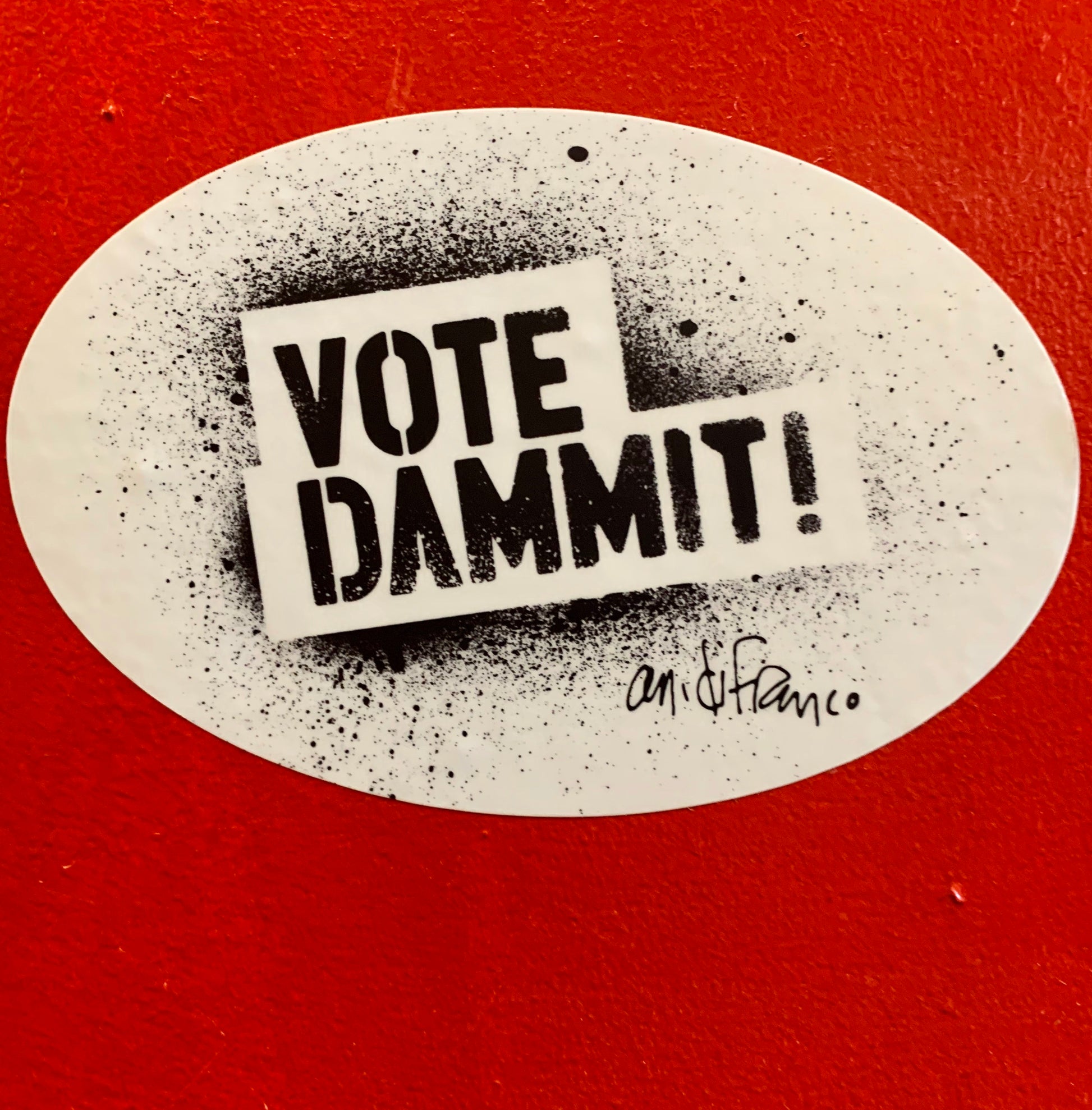 Vote Dammit Oval Sticker