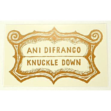 knuckle down sticker - white